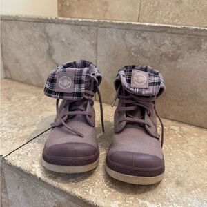 Palladium Kids Purple High-Top Boots